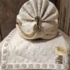 Off White Colour Lucknowi,Silk Fabric Groom Sherwani Turban. -Riwaayat Store prc3552