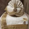 Cream Colour Silk Fabric Mens Wedding Turban. -Riwaayat Store prc3559