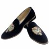 Blue Colour Velvet Fabric Mens Groom Shoes. -Riwaayat Store prc3582