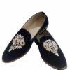 Blue Colour Velvet Fabric Party Wear Mens Shoes. -Riwaayat Store prc3590