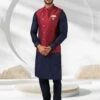 Blue,Red Colour Indian Wedding Kurta Jacket. -Riwaayat Store prc3709