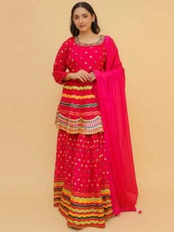 Pink Colour Women Lehenga Choli In Art Silk Fabric.
