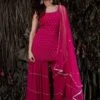 Red,Pink Colour Designer Sharara Salwar Suit. -Riwaayat Store prc3740