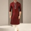Wine Colour Party Wear Kurta Pajama. -Riwaayat Store prc3802