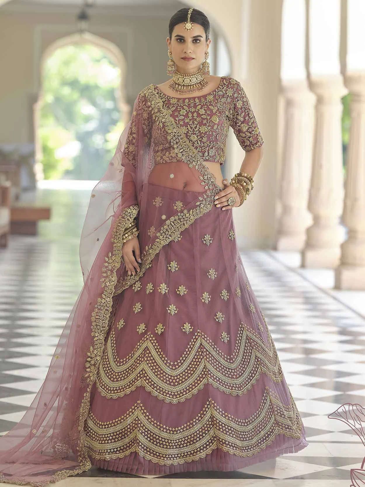 Light Purple Colour Net Fabric Women Lehenga Choli. 3 Light Purple Colour Net Fabric Women Lehenga Choli.