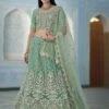 Turquoise Colour Organza Fabric Designer Lehenga Choli. -Riwaayat Store prc3912