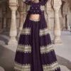 Wine Colour Georgette Fabric Wedding Lehenga Choli. -Riwaayat Store prc3917