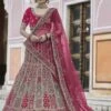 Pink Colour Wedding Lehenga Choli In Velvet Fabric. -Riwaayat Store prc3945