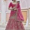 Pink Colour Velvet Fabric Designer Lehenga Choli. -Riwaayat Store prc3949