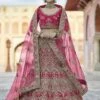 Heavy Designer Lehenga Choli Pink Colour In Velvet Fabric. -Riwaayat Store prc3953