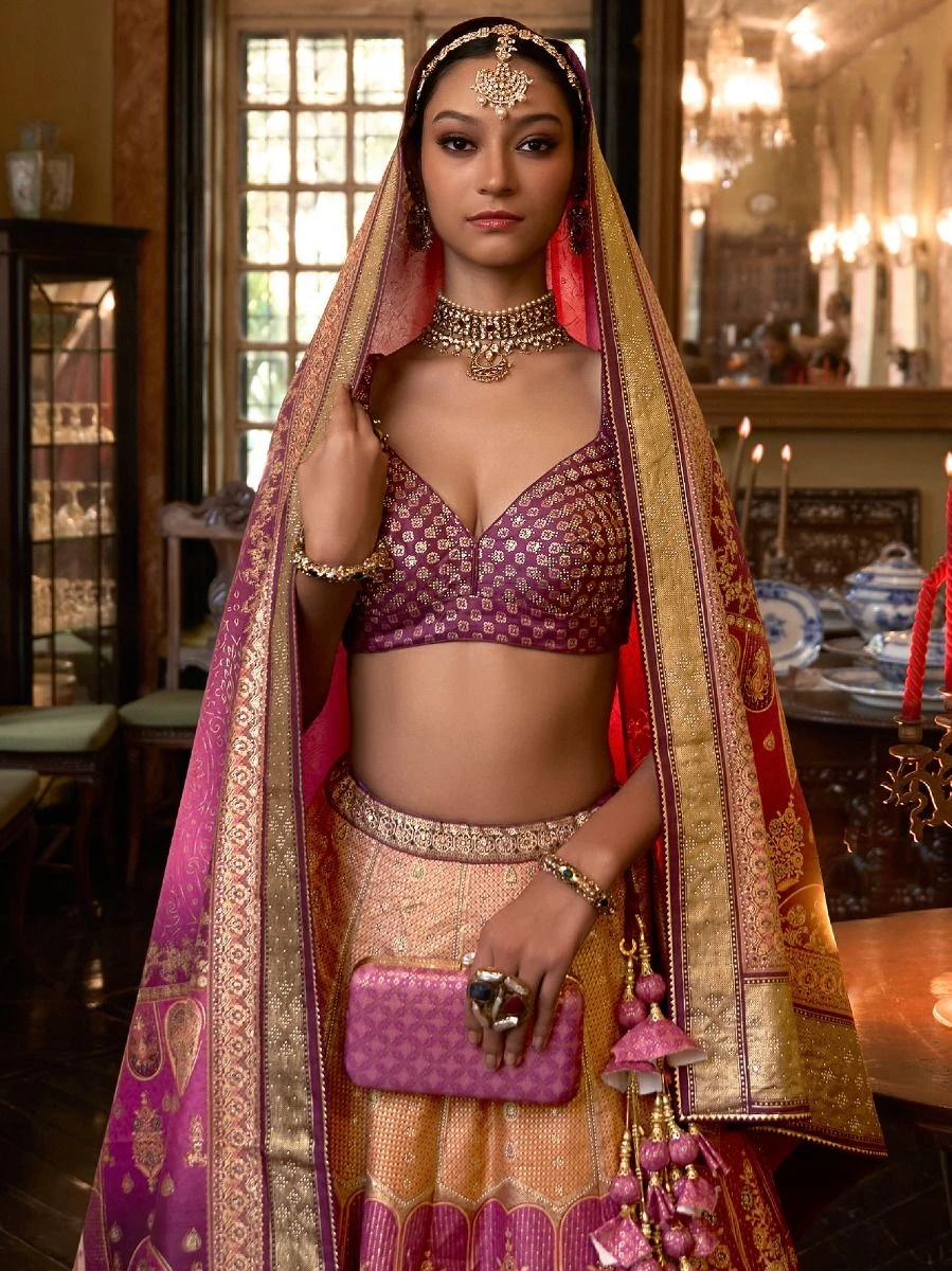 Pink Designer Lehenga With Embellished Choli 4 Pink Designer Lehenga With Embellished Choli - Image 2