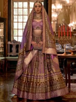 Purple Silk Traditional Lehanga With Dupatta
