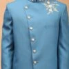 Blue Embroidered Asymmetric Dhoti And Sherwani Set -Riwaayat Store vshrmiw029tqncdcr 4
